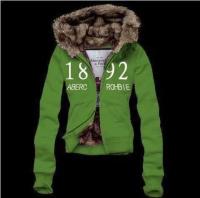 dames abercrombie fitch fur hooded outwear zip 1892 groen Online Retailers 51rrm773